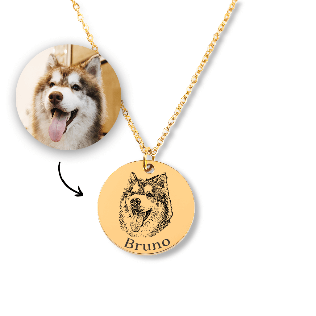 Custom dog photo necklace on sale